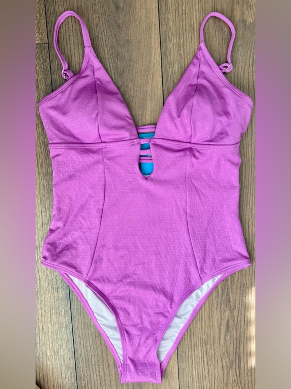 NWT Cupshe Lavender Plunging Deep V, Adjustable Strap One-Piece Swimsuit